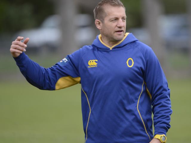 Otago assistant coach Ben Herring at Otago training at Logan Park earlier this week. Photo by...