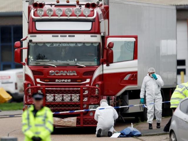 The bodies were found in a refrigerated truck on an industrial estate near London. Photo: Reuters