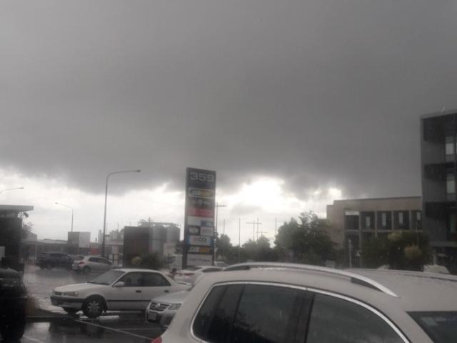 The moment a heavy hailstorm hit Christchurch on Monday. Photo: Barry Clarke