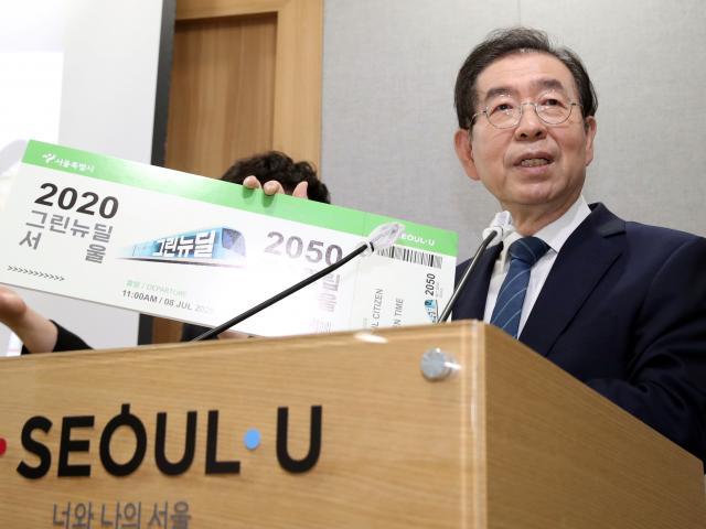 Seoul Mayor Park Won-soon speaks during an event at Seoul City Hall. Photo: Reuters