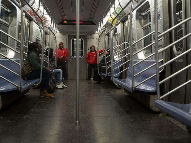 The Guardian Angels patrol the New York subway in Brooklyn &amp; Manhattan for the first time in...
