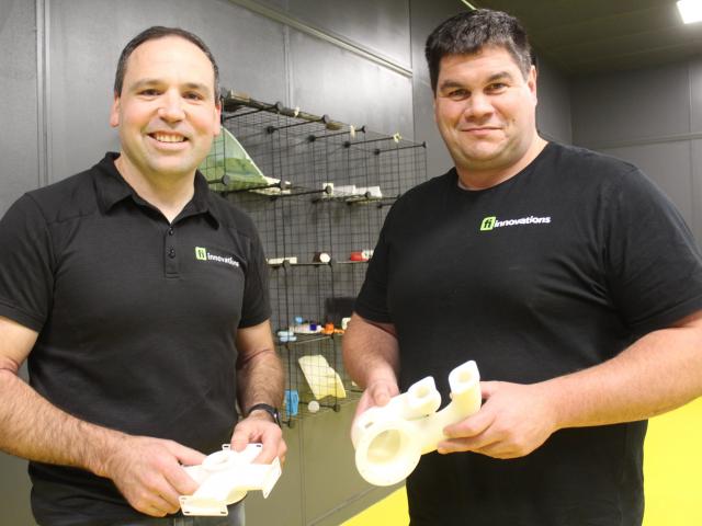 Fi Innovations advanced manufacturing manager Derek Manson (left) and owner Gareth Dykes. PHOTO:...