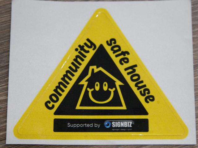 The Safe House Community Stickers are designed to help a person or child in distress. Photo:...