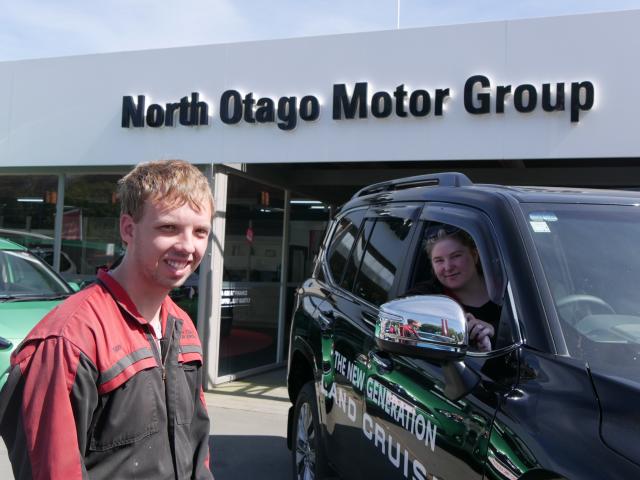 Dion Voyce (left) is the first employee the North Otago Motor Group has hired through the Waitaki...