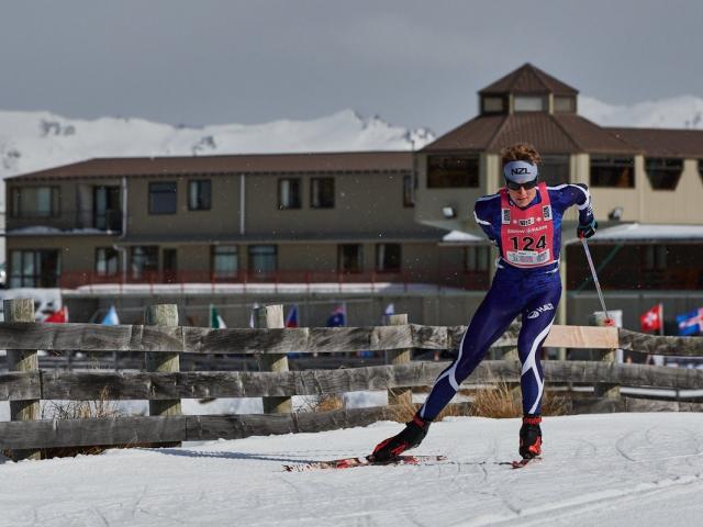 Campbell Wright blitzes the Merino Muster celebration course at the Snow Farm in 2021.PHOTO:...