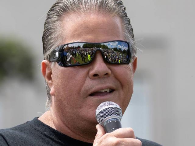 Brian Tamaki speaking at a protest in Auckland in November. Photo: NZH