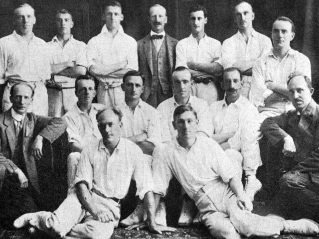 The Otago representative cricket team that toured the dominion (from left; back row) R.C....