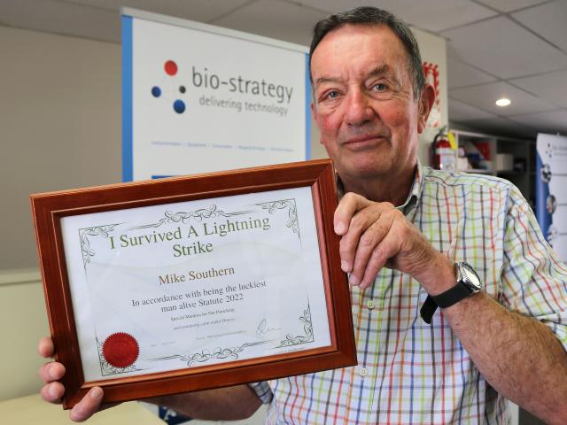 Mike Southern was given this certificate by his work colleagues. PHOTO: STAR NEWS