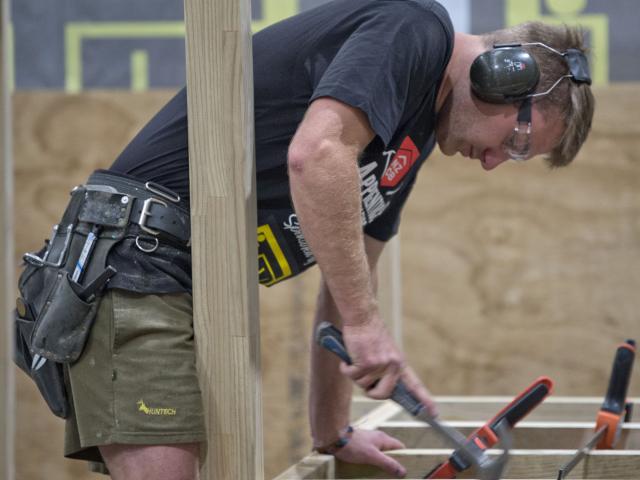 Fourth-year building apprentice Jack Johnston hammers out the kinks in his winning children’s...