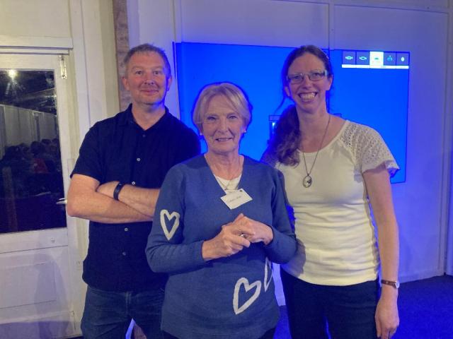 Isabel Kirk, with guest speakers at a recent meeting Lego Masters NZ semi-finalists Rachel and...
