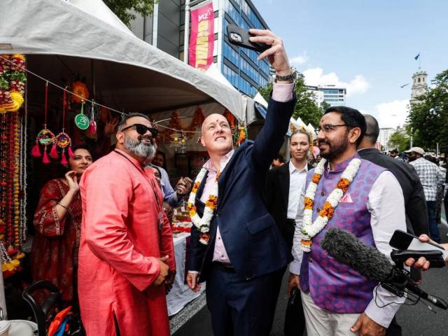 National Party leader and Prime Minister-elect Christopher Luxon at the Auckland Diwali Festival...