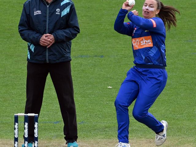Hayley Jensen bowls for the Sparks in a T20 match last year. PHOTO: ODT FILES