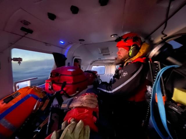 Queenstown Alpine Cliff Rescue (ACR) volunteer Karl Johnston on board the Otago Rescue Helicopter...