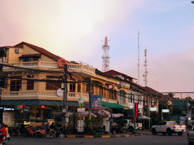 Central Kampot at sunset. PHOTOS: OSCAR FRANCIS