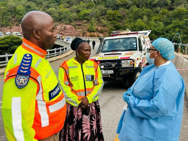 Emergency responders at the site of the bus crash in Waterberg District, Limpopo. Photo: Limpopo...