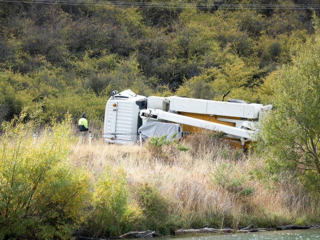 The scene of a crash near the Cromwell Gorge picnic area, on State Highway 8, yesterday. PHOTO:...