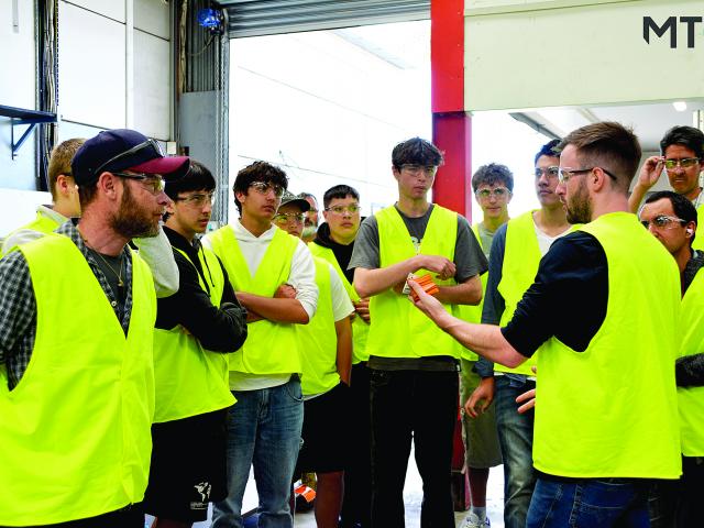 Andy Reid (MTO Spokesperson and Director) showing aspiring apprentices & students around the...