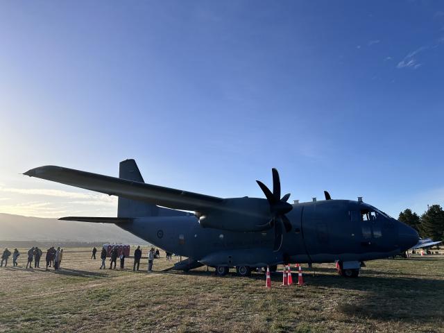 A Leonardo C27J Spartan flown in by the Royal Australian Air Force. PHOTO: GREGOR RICHARDSON 