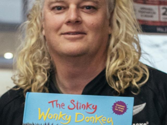 Craig Smith, pictured with his latest Wonky Donkey book, 'The Stinky Wonky Donkey'. PHOTO: RHYVA...