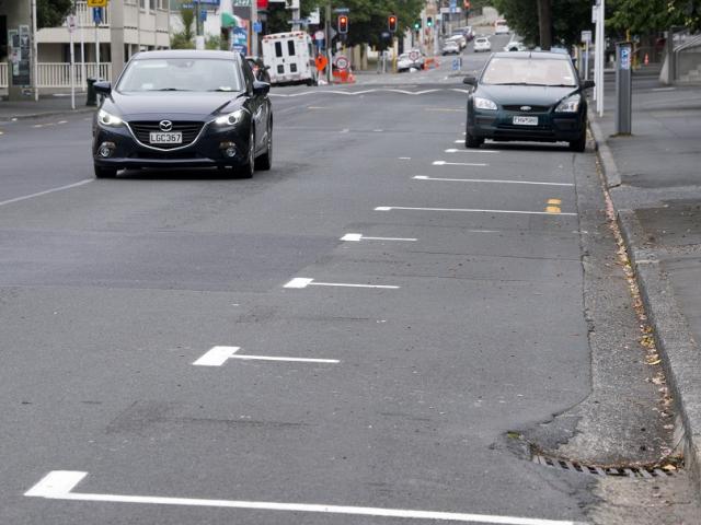 Several carparks on Albany St are set to be removed for a new cycleway. PHOTO: ODT FILES