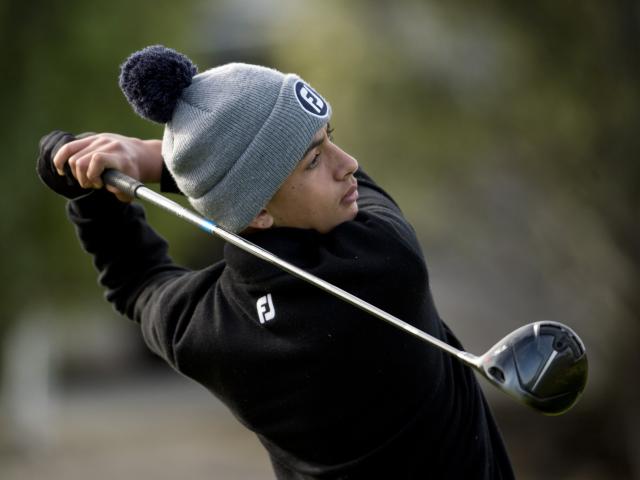 Elijah Barney (Nelson) admires his drive. PHOTOS: GERARD O’BRIEN