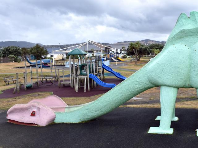 The community supports keeping the dinosaur slide at Marlow Park Playground in St Kilda, albeit...