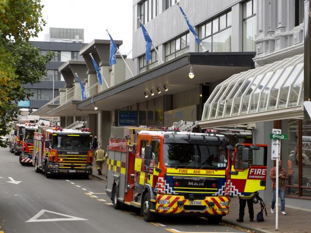 Emergency services were called to the hotel near the Exchange this morning. PHOTO: GERARD O'BRIEN 