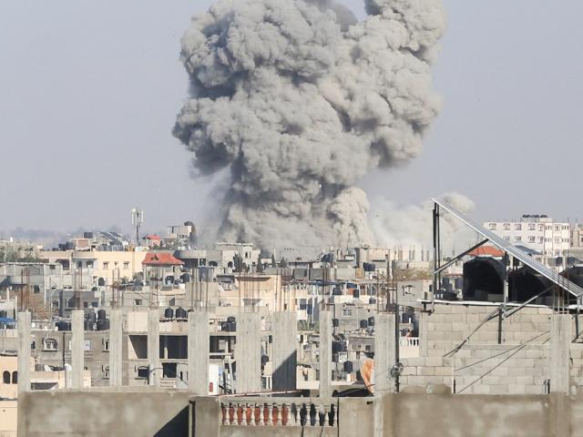 Smoke rises following Israeli strikes, amid the ongoing conflict between Israel and the...