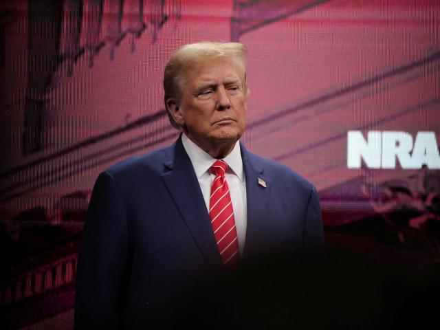 Donald Trump at the annual National Rifle Association (NRA) meeting in Dallas, Texas at the...