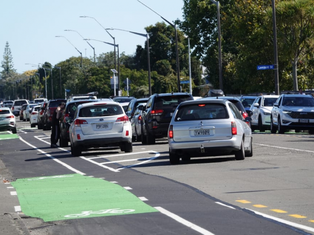 The new bike lanes have meant some car parks have been moved.&nbsp;Photo:&nbsp;Jimmy Ellingham