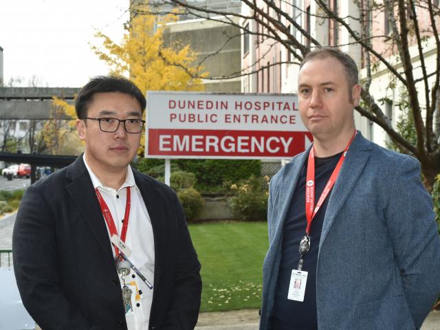 Dunedin resident medical officers Bill Lu (left) and Sam Anderson are among those set to take...