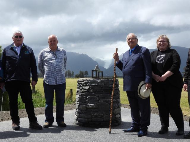 Celebrating the launch of Te Kopikopiko o te waka in December 2022 are (from left) Westland Mayor...