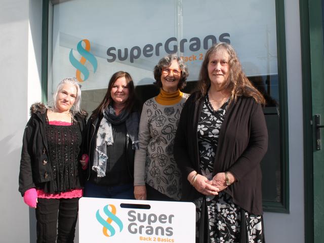 The board members of SuperGrans Gore — Back 2 Basics, from left, trustee Julie Ashbridge,...