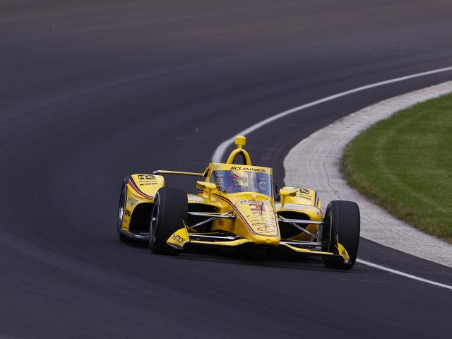 Team Penske's Scott McLaughlin during practice for the the Indianapolis 500. Photo: Getty Images