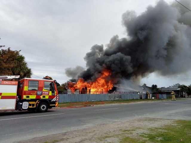 Fire crews at the scene today. Photo: Lisa Gregory 