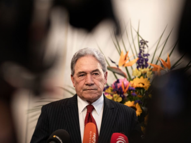 NZ First leader Winston Peters at his swearing-in. Photo: RNZ