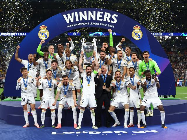 Real Madrid celebrate their Champions League win at Wembley. Photo: Reuters 