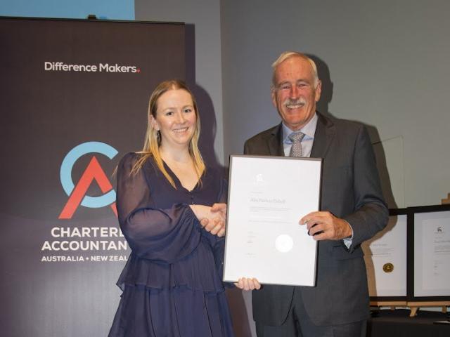 New Chartered Accountants member Alix Dalzell with Chartered Accountants Australia and New...