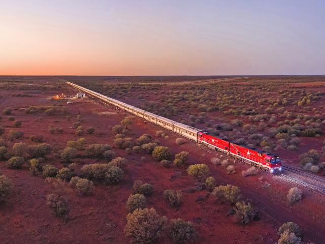 The Ghan makes its way across the Outback. PHOTOS: SUPPLIED