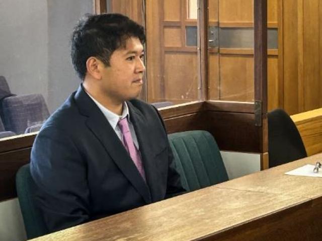 Matthew Sue in the Wellington District Court for sentencing on a charge of indecent assault on a...