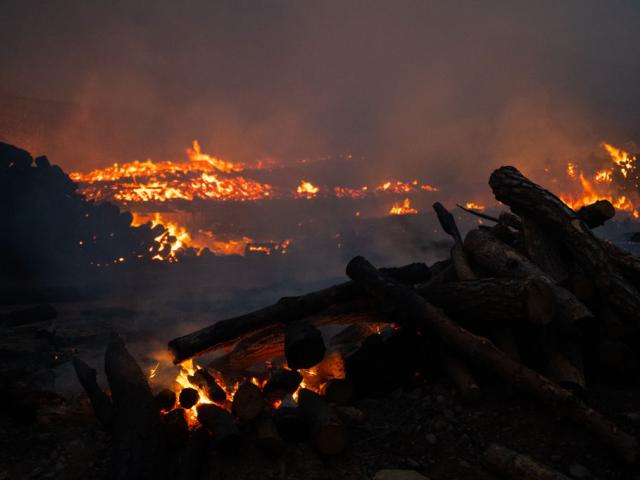 A view of wildfire spreading across the city as the fire continues to spread to the other cities...