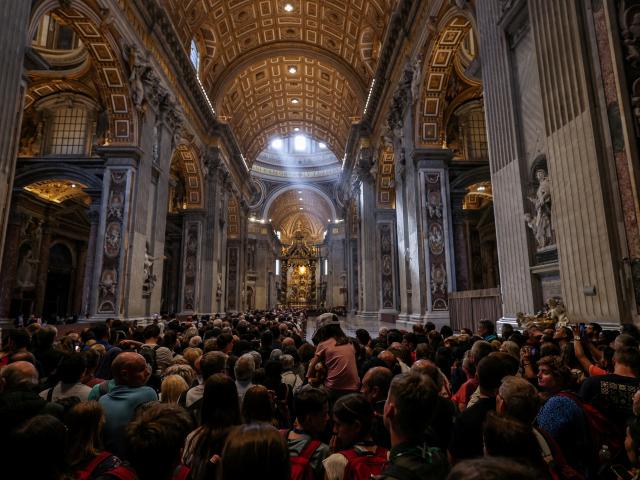 Faithful queued to pay respects as Pope Francis lay in state in St Peter's Basilica. Photo: Reuters 