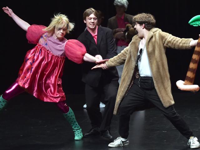John McGlashan College students (from left) Glenn Ericcson, Timothy Stevens and Harper Milne...