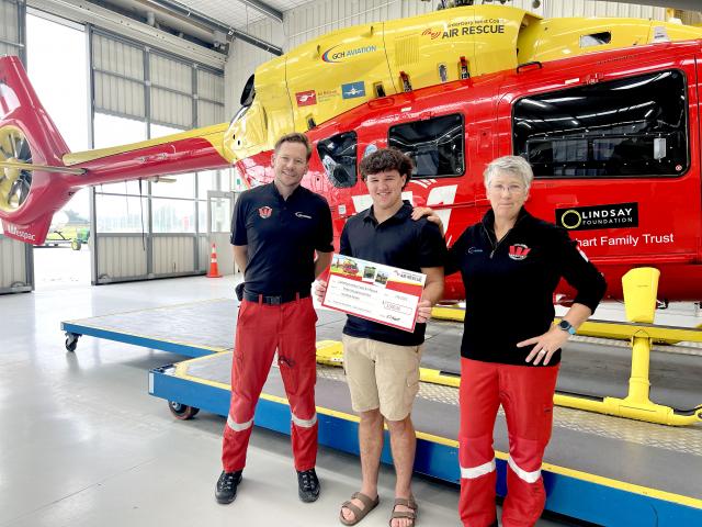 After being saved by the Westpac Rescue Helicopter, teenager Riley Abbott raised $3500 for the...