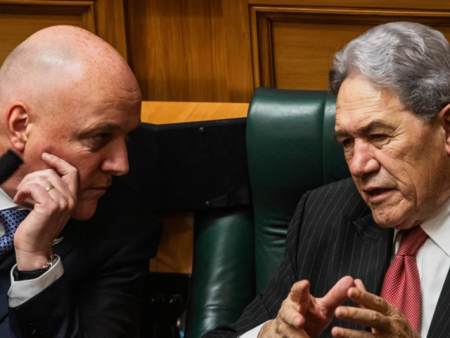 Prime Minister Christopher Luxon and his Deputy Prime Minister Winston Peters at Parliament. File...