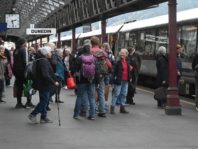 Passengers prepare to take a return journey to Christchurch on the Southerner earlier this month....