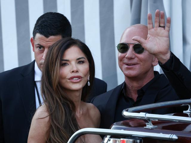 Jeff Bezos and wife Lauren Sanchez Bezos on day three of their lavish wedding celebrations in...