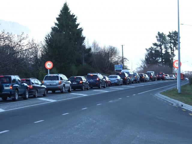 Traffic gridlock in Queenstown. PHOTO: ODT FILES
