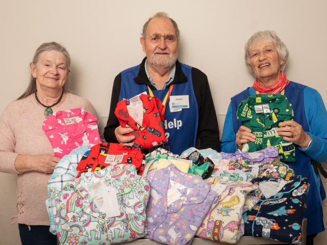 Christchurch Hospital volunteers (from left) Shelia, Ronder and Mary with some of the donated...