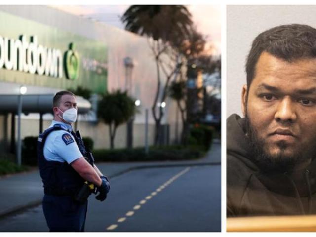 On the left is the Countdown supermarket where Ahamed Samsudeen injured eight people before he...